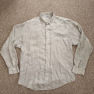 Osvaldo Morales Couture Men's Linen Button‎ Down Shirt XXL